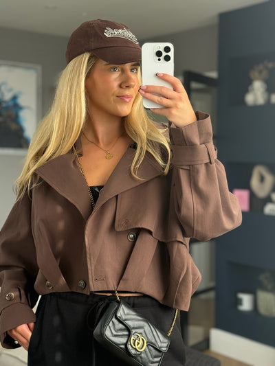 Short Trench Coat With Buttons