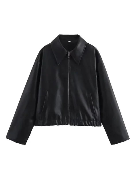 Vintage Style Faux Leather Jacket