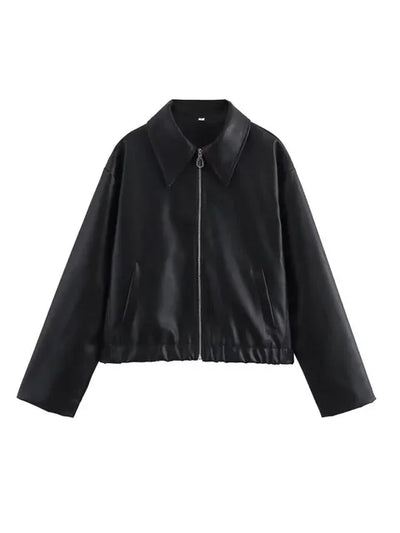 Vintage Style Faux Leather Jacket
