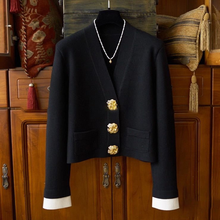 Black gold cardigan hot sale