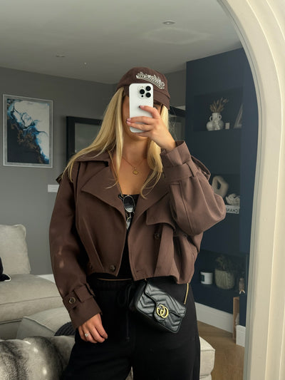 Short Trench Coat With Buttons