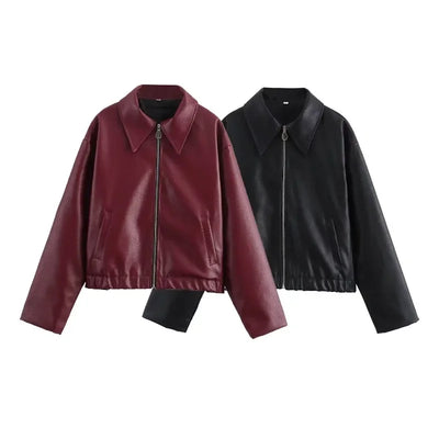Vintage Style Faux Leather Jacket