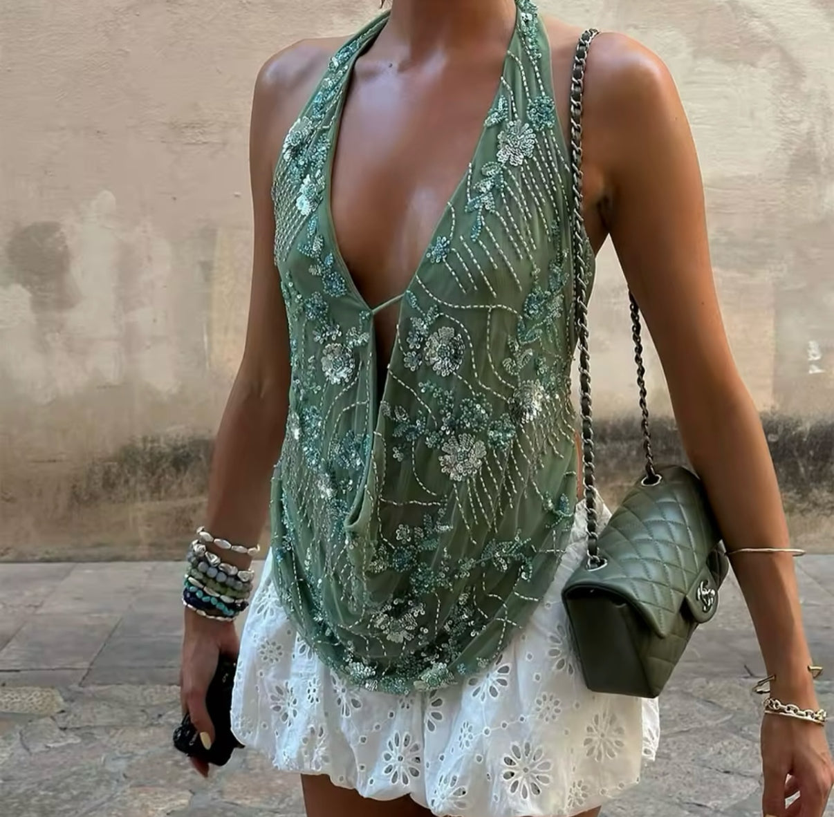 The Hailey Halterneck Top