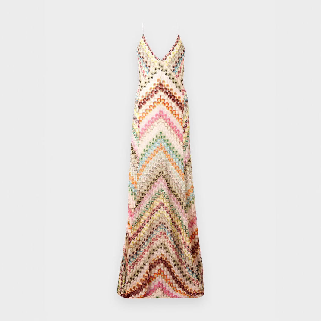 Maxi Handmade Crochet Dress Multi Print