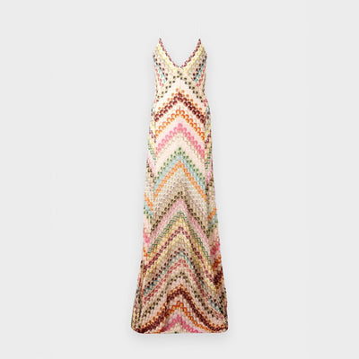 Maxi Handmade Crochet Dress Multi Print