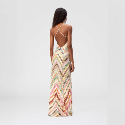 Maxi Handmade Crochet Dress Multi Print