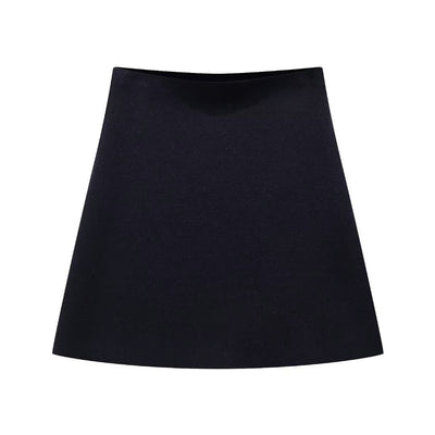 Knitted V-Neck Mini Skirt Coord