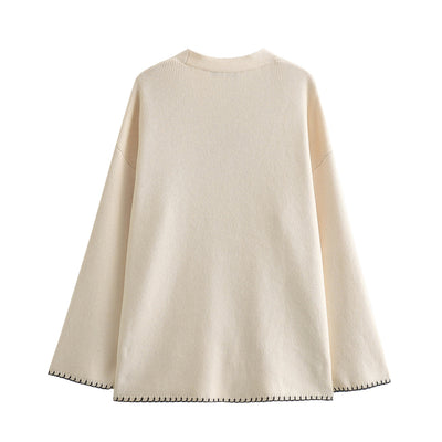 Contrast Oversized Cardigan