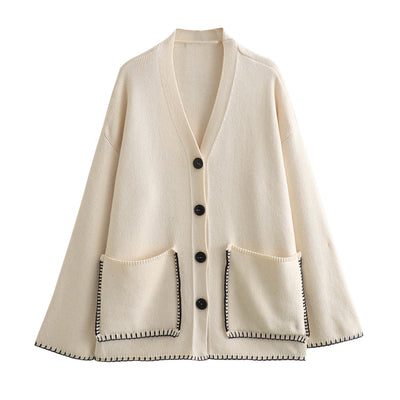 Contrast Oversized Cardigan