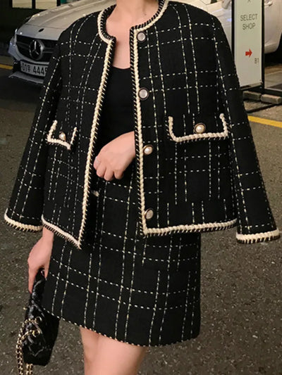 Tweed Style Co Ord With Pearls