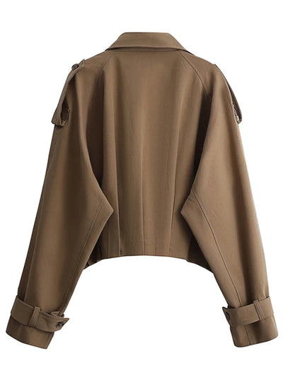 Short Trench Coat With Buttons