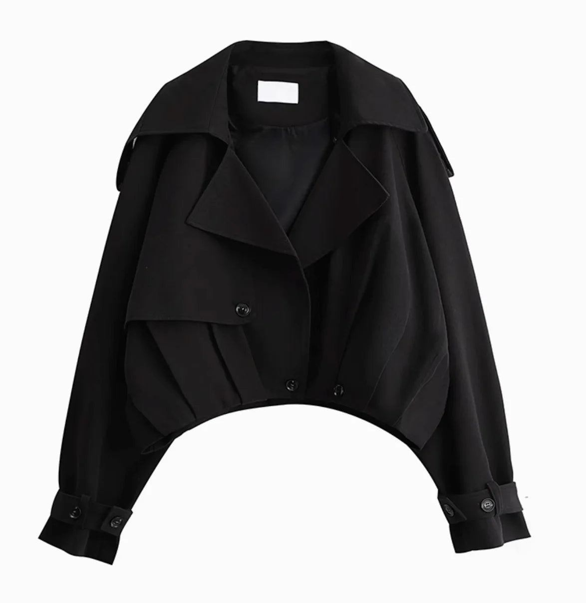 Short Trench Coat With Buttons