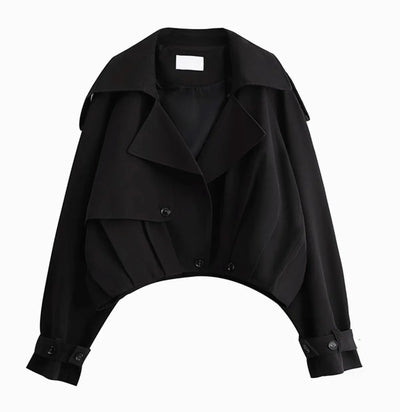 Short Trench Coat With Buttons