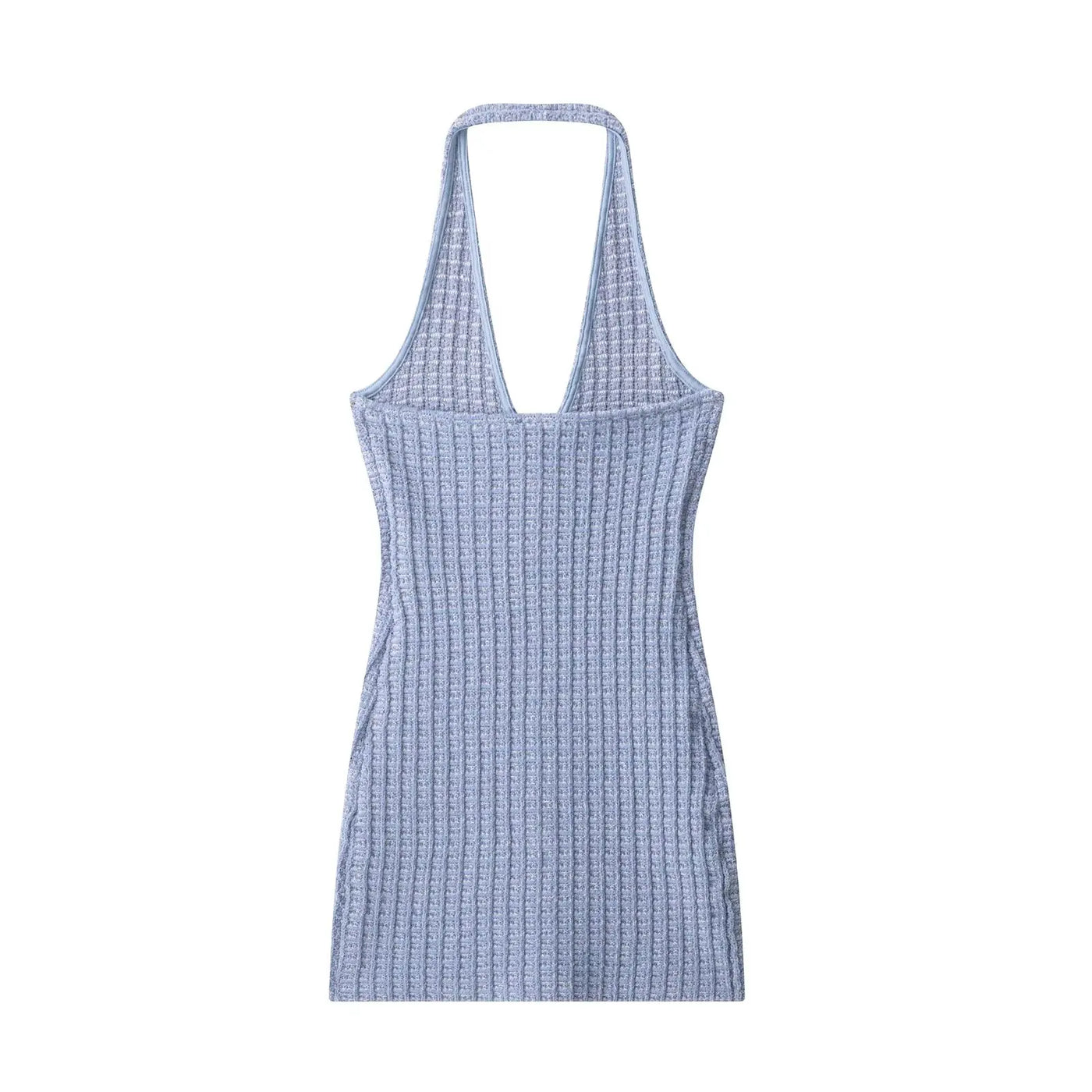 Halterneck Backless Dress With Buttons