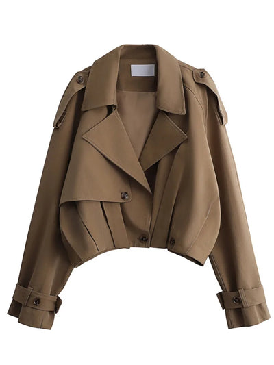 Short Trench Coat With Buttons