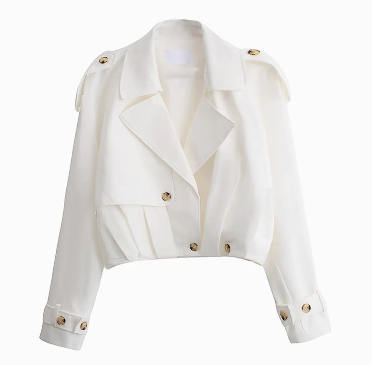 Short Trench Coat With Buttons