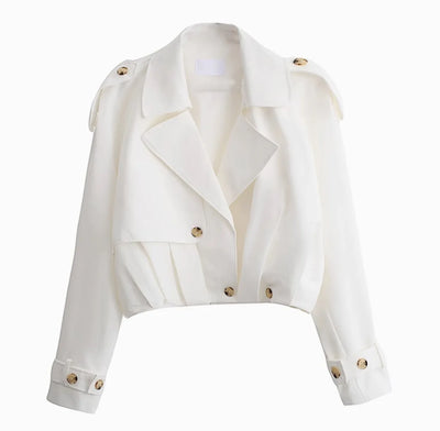 Short Trench Coat With Buttons