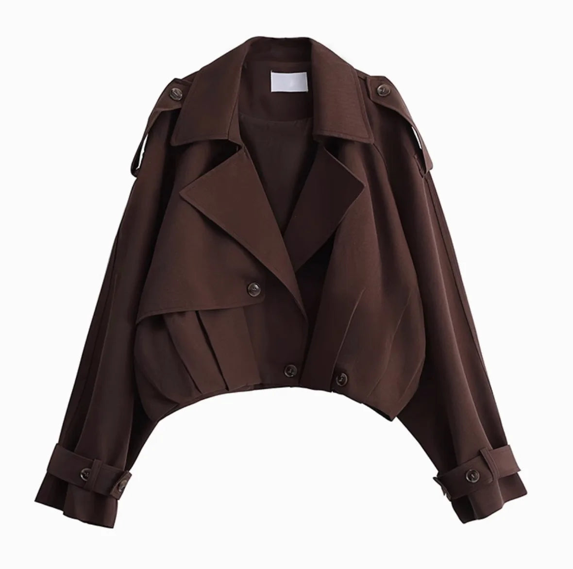 Short Trench Coat With Buttons