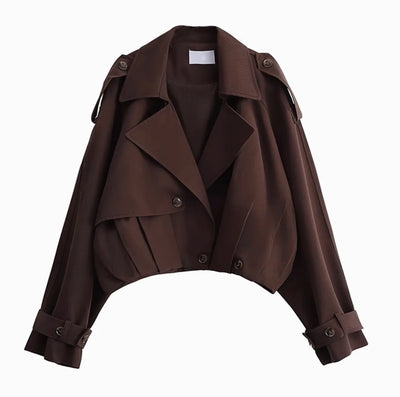 Short Trench Coat With Buttons