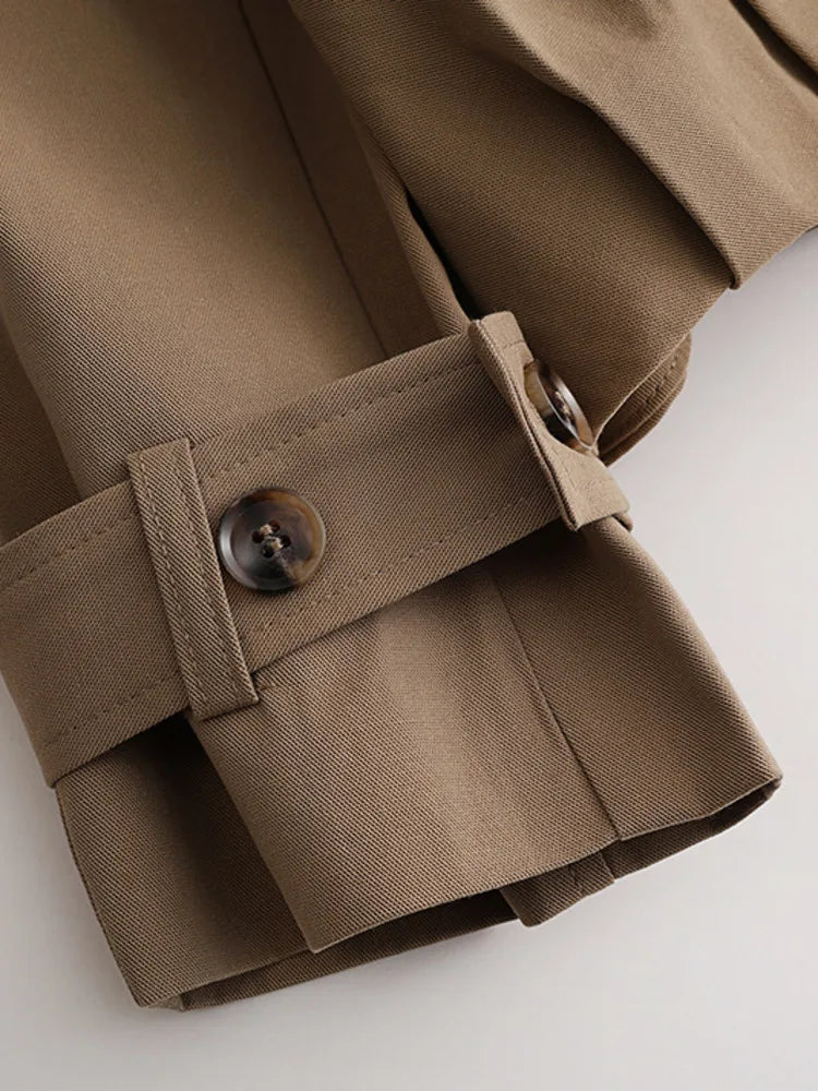 Short Trench Coat With Buttons