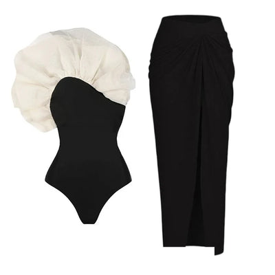 One Shoulder Swimsuit / Set