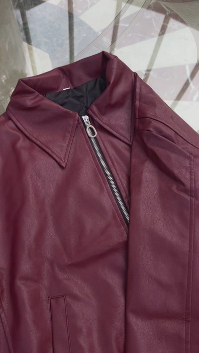 Vintage Style Faux Leather Jacket