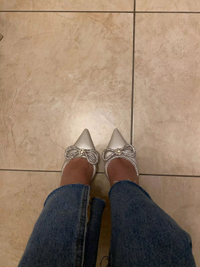 The PENELOPE Heeled Sandals White/Silver (pre order)