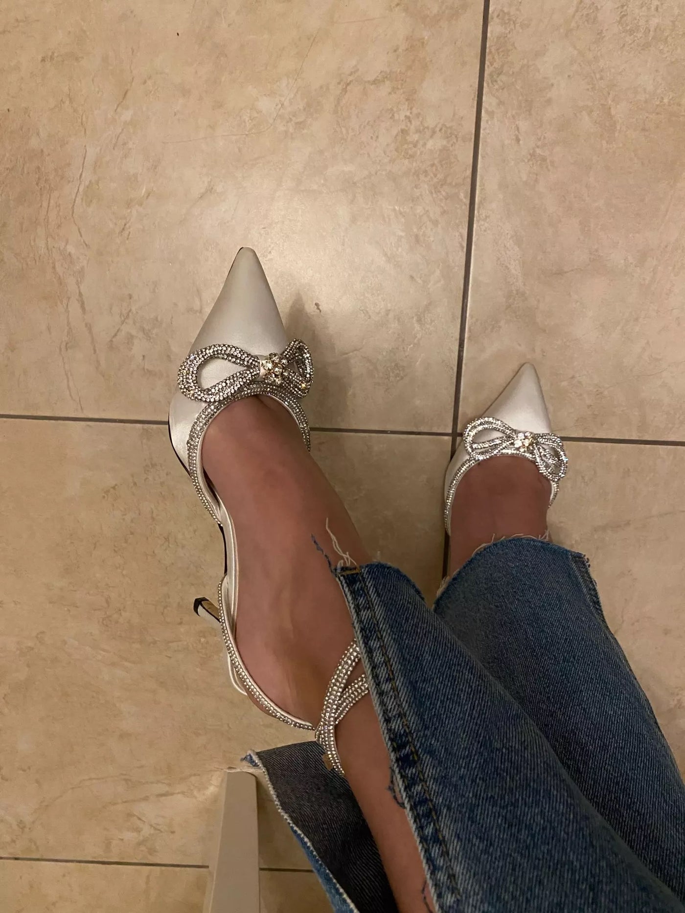 The PENELOPE Heeled Sandals White/Silver (pre order)